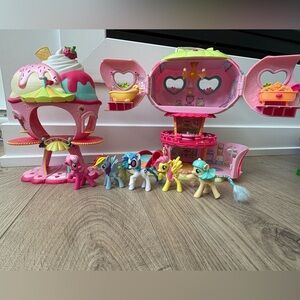 My Little Pony Playset Bundle House + Ice Cream Shop + Ponies Lot